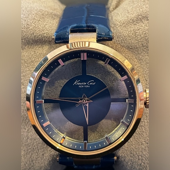 Kenneth Cole KC2643 women’s skeleton watch with leather band